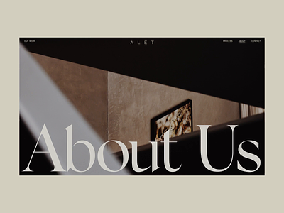 ALET Agency About Page grid synchronized ui ux video web website