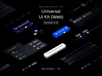 UNIVERSAL UI KIT (WEB) v3.0 | November 16 components design kit design system designsystem desktop figma mobile prototyping templates ui ui kit uikit universal ui kit web website wireframe