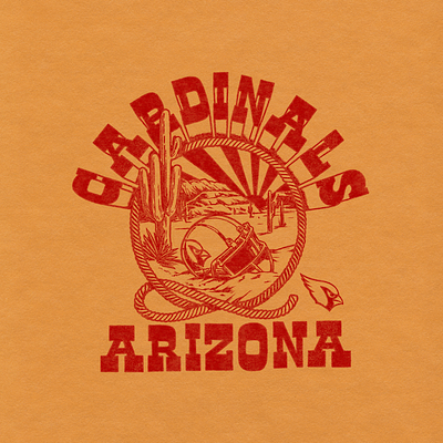 Arizona Cardinals arizona cardinals color country cowboy desert design football helmet illustration nfl red retro rope screen print usa vintage western yehaw yellow