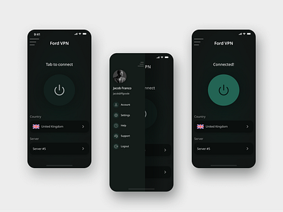 VPN app app design figma mobile ui vpn