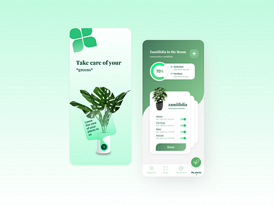 Plant Care App app appdesign design mobiledesign plantapp plantcareapp typography ui uidesign userexpriencedesign userinterfacedesign ux uxdesign