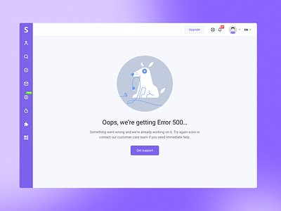 Error page 500. Opps. Snov.io 500 error dog error page product page
