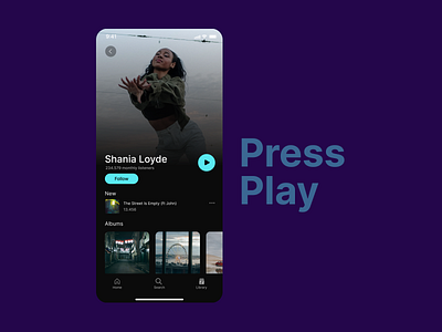 Music Streaming App dark ui modern music app music platform ui