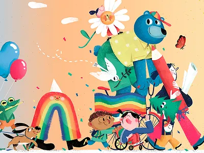 Parade children childrens design digitalpainting illustration