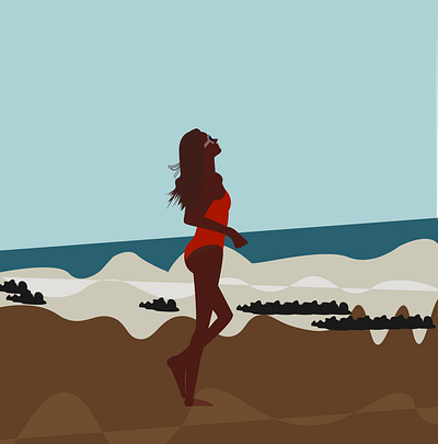 Beach Girl from Georgia design graphic design illustration vector