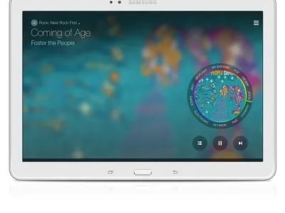 Samsung Milk Music - Tablet App (Dial State) app design design management experience design information architecture interaction design mobile mobile apps music product design service design tablet ui user experience user interface ux ux design visual design