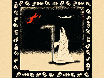 reaper bat dark death devil halloween horrror illustration procreate reaper