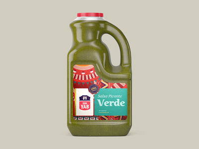 DON YAB: Green Pepper sauce Gl. pack. bottle branding design graphic design honduras identity illustration logo maya mayan mayan icons pack package packaging pepper vector
