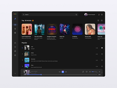 Концепция музыкального проигрывателя app design graphic design