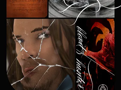 character art moodboard: elias character illustration design illustration moodboard typography