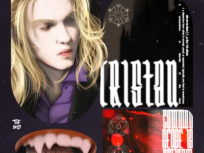 character art moodboard: tristan character illustration illustration moodboard typography