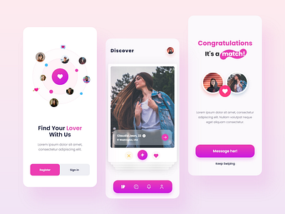 Dating App app design graphic design ui ux