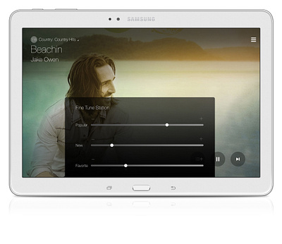 Samsung Milk Music - Tablet App (Fine Tune Station) app design design management experience design information architecture interaction design mobile mobile apps music product design service design tablet ui user experience user interface ux ux design visual design