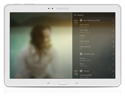 Samsung Milk Music - Tablet App (History) app design design management experience design information architecture interaction design mobile mobile apps music product design service design tablet ui user experience user interface ux ux design visual design