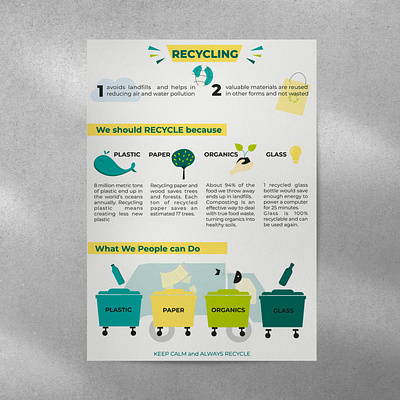 Infographic poster earth ecology garbage glass green illustration infographic nature organic paper planet plastic poster recycling reusing trash tree vector waste world