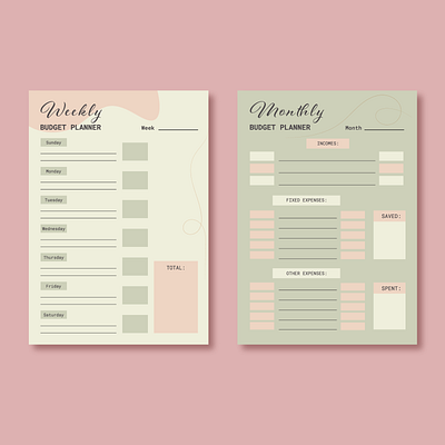 Budget planner budget calendar diary expenses financial incomes monthly notebook organiser planner vector weekly