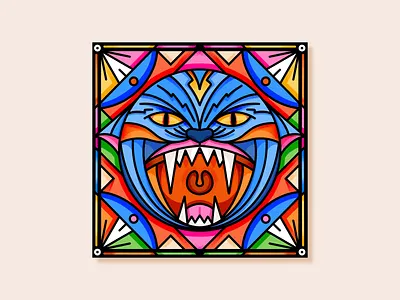 Meow! animal cat geometry illustration kenzo meow miguelcm procreate