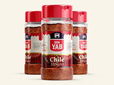 DON YAB: Chile Molido packaging bottle brand branding design graphic design honduras illustration kitchen logo mayan mayan culture mexico pack package packaging seasoning