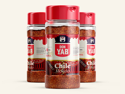 DON YAB: Chile Molido packaging bottle brand branding design graphic design honduras illustration kitchen logo mayan mayan culture mexico pack package packaging seasoning