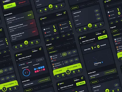 Sports Betting - BetOn app betting casino design esports football kyran leech sports ui user interface