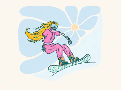 Girls just wanna shred concept design girl girl on board girl snowboard graphic design illustration skeleton snowboard snowboarding snowboarding illustration surf surf illustration surfing surfing girl woman