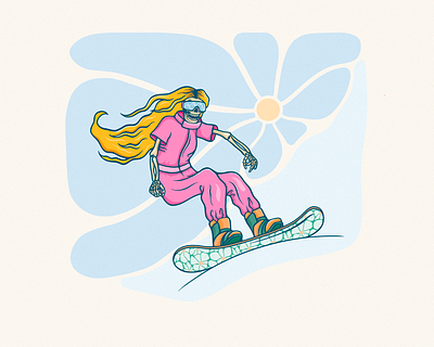 Girls just wanna shred concept design girl girl on board girl snowboard graphic design illustration skeleton snowboard snowboarding snowboarding illustration surf surf illustration surfing surfing girl woman