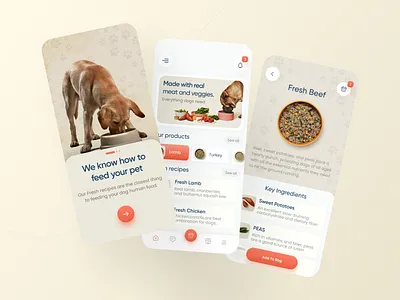 Dogs Food App app app design dailyui design designer dog dribbble ecommerce ios layout mobile app mobile app design mobile ui mockup orange ui ui design uidesign uiux ux
