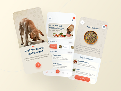 Dogs Food App app app design dailyui design designer dog dribbble ecommerce ios layout mobile app mobile app design mobile ui mockup orange ui ui design uidesign uiux ux