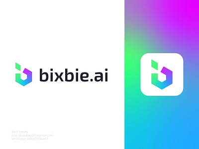 Creative B Letter Logo For Technology, AI Company ai logo artificial intelligence brand identity brand logo branding colorful design flat logo gradient logo icon letter logo logo logo design logomark minimalist logo modern logo symbol technology trendy vector