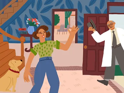 Doctor character children book illustration doctor family illustration illustrator kidlit picture book tati illustrations vector