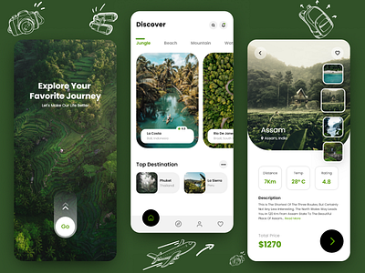 Travel App app app design branding clean ui design figma graphic design illustrator minimal app design travel app ui ui design ux vector