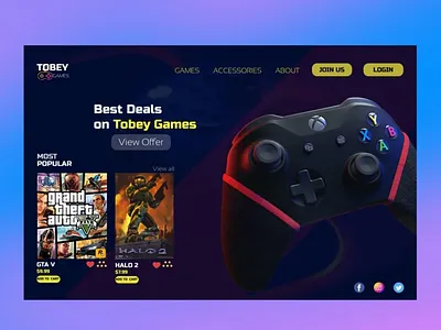 GAME STORE LANDING PAGE animation ui