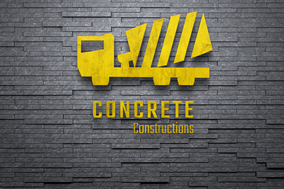 Logo for a construction company asphalt building concrete construction design heavy logo mixer truck vector