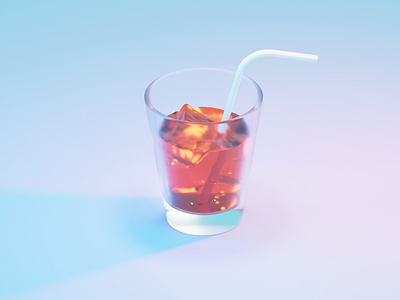 Ice tea in the summer sunset aesthetic blender blender 3d blender3d glass ice ice tea summer filter summeraesthetic tea