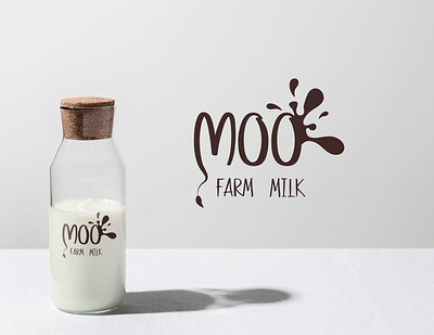 Logo for a dairy farm bottle cow dairy drink eco farm health logo milk moo natural splash tail vector