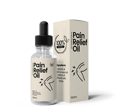 Pain Relief Oil Packaging bottle branding design graphic design oil bootle oil bottle design oil packaging package design packaing pain relief oil packaging pinn relief oil serm serum packaing