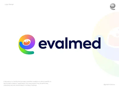 Evalmed Logo Design - Laboratory / Flask / SAAS / Biotech biology biotech branding chemistry data saas design flask icon lab laboratory logo logodesign logotype modern logo molecule science science lab software symbol tech technology