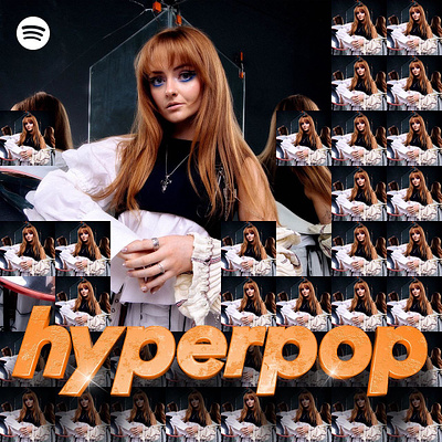 Spotify hyperpop 3d artists branding colors design hyperpop music pop repeated images spotify thumbnails typography