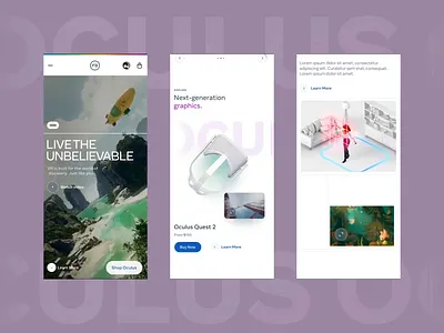 Oculus Page Quest 2 - UI Motion Overview interactive designer mobile motion ui ui interaction ui mobile ui motion