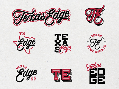 Texas Edge Branding badge design edge hand drawn type hand lettering lettering logo logotype sports texas typography