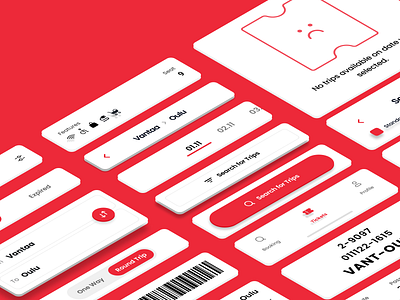 UI Components for Ticket Booking App 🚌 app buttons cards checkbox clean components design system dropdown fields input input box interface kit menu minimal mobile mobile app navigation tabs ui