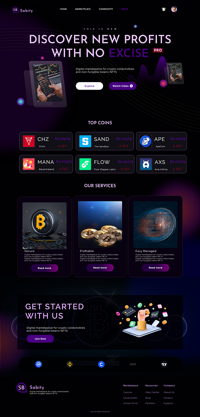 Crypto Currency Landing Page branding crypto design landing page ux vector web