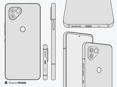 Saga Phone Wireframe Mocks illustration mobile soloana ui vector web3 wireframes