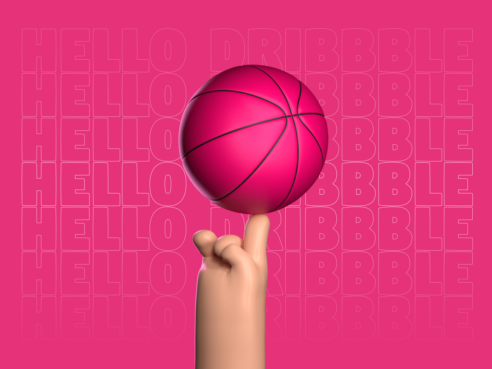 Hello Dribbble! 3d 3d artist 3d modeling animation ball blender blender3d brad cute digital illustration gif graphic design hand illustration motiongraphics nft render sport subdivide