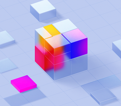 3D Glass Cubes Visual 3d 3d blur glass cubes branding design graphics motion graphics