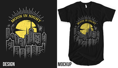 Moon in Night T-shirt design branding design designer gaphic design graphic design graphic designer illustration logo motion graphics poste poster poster design t shirt tshirt tshirtdesign ui