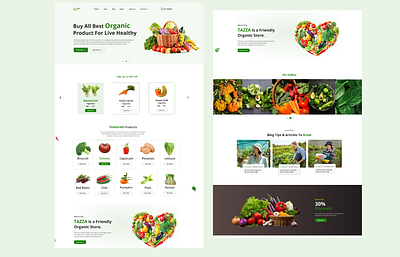 Organic Food Landing Page adobe xd figma food landing page food related landing page food wedsite graphic design landing page organic food ui ux vegetable landing page web interface