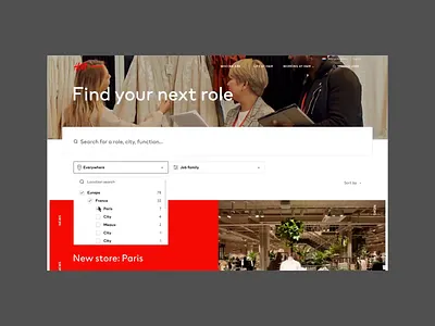 H&M Career - UI Motion Search Navegation interactive designer motion navegation search search navegation ui ui interaction ui motion ui nav