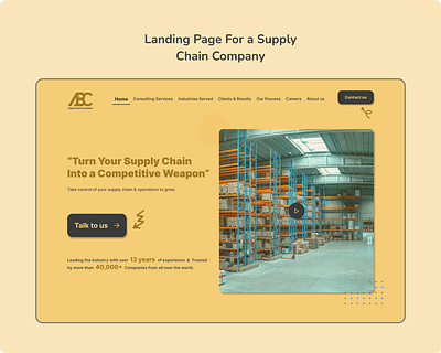 Landing Page Design for a Supply Chain Company design graphic design landing page mobile app ui ux web web design