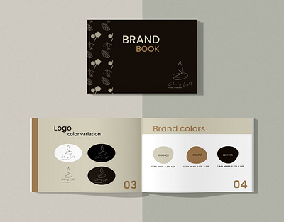 Brand book for aroma candles advertising book brand business design document guide layout logotype presentation vector